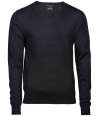 T6001 6001 Tee Jays Merino Blend V Neck Sweater Black colour image